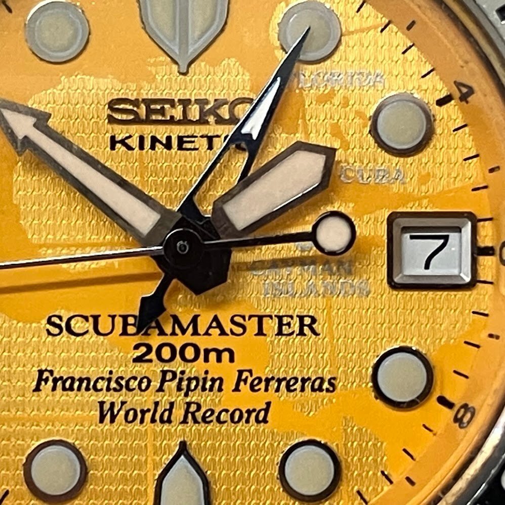 ★☆5 SEIKO SCUBA MASTER KINETIC PIPIN LIMITED EDITION 腕時計 セイコー スキューバマスター1 SBCW007 5M45-6A60 チタニウム 稼働 中古_画像3