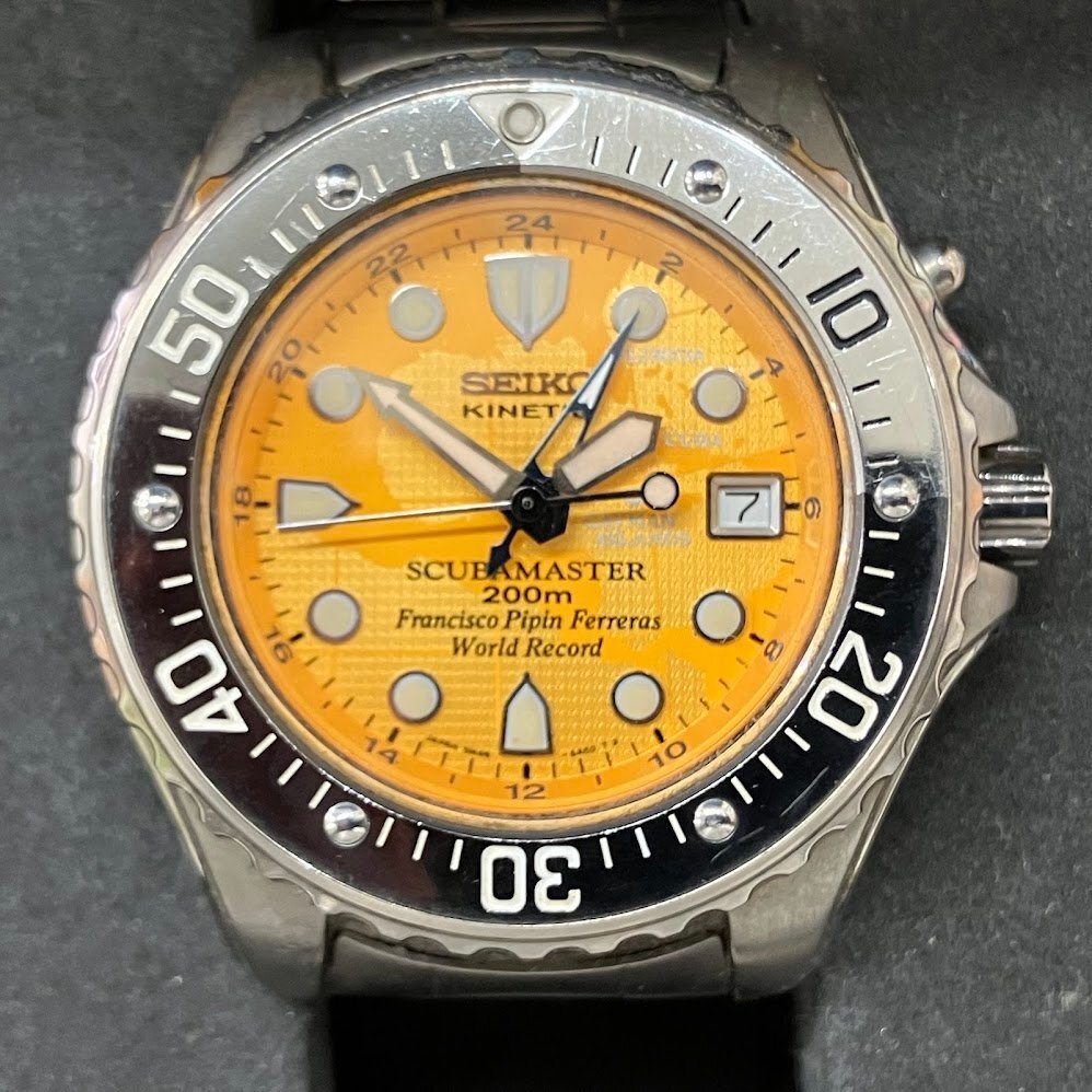 ★☆5 SEIKO SCUBA MASTER KINETIC PIPIN LIMITED EDITION 腕時計 セイコー スキューバマスター1 SBCW007 5M45-6A60 チタニウム 稼働 中古_画像1