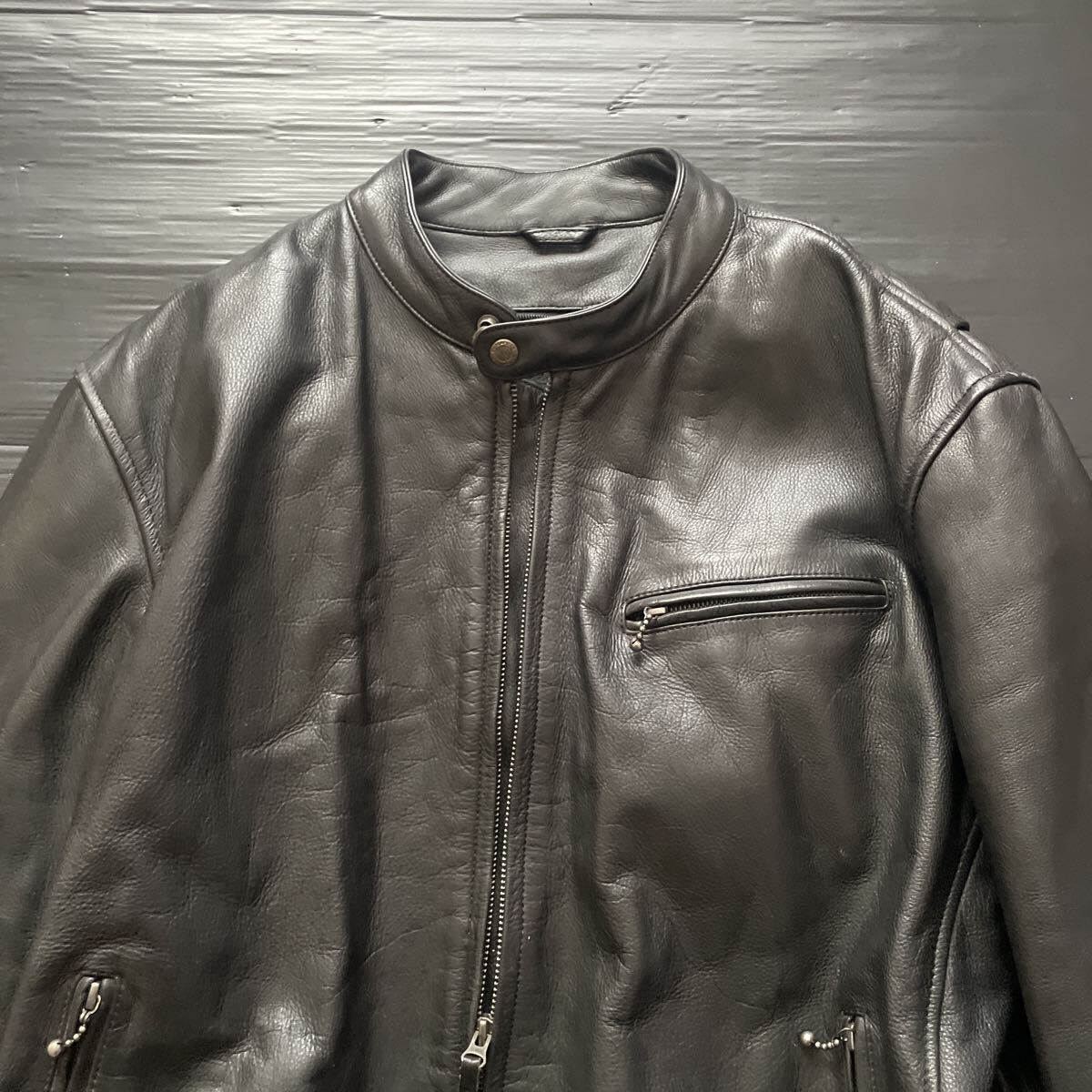 レザージャケット 革ジャン　MOTO FIELD 黒　5L_画像2