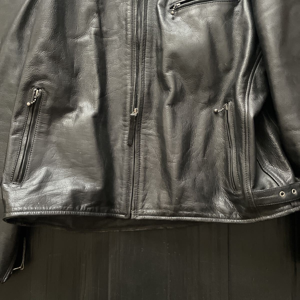 レザージャケット 革ジャン　MOTO FIELD 黒　5L_画像3