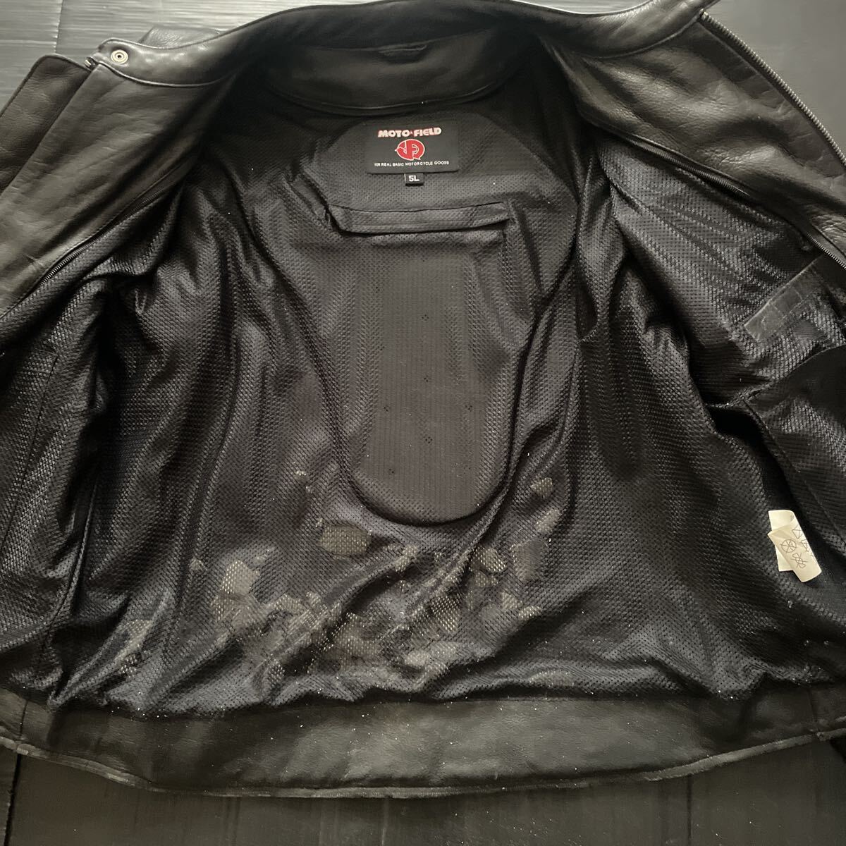 レザージャケット 革ジャン　MOTO FIELD 黒　5L_画像8