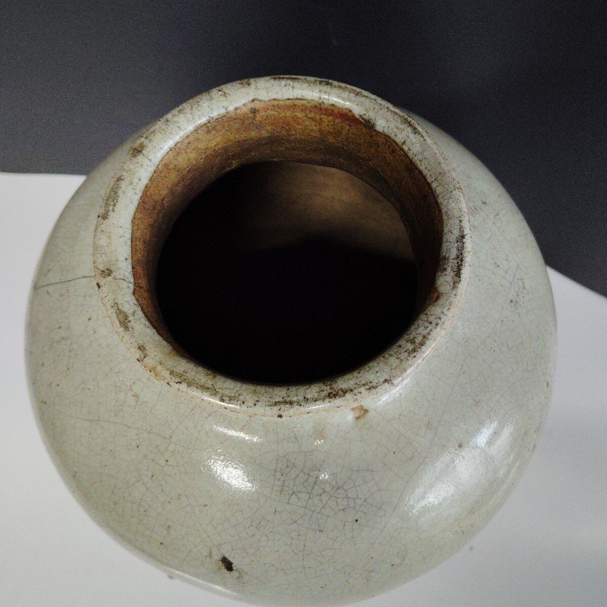 李朝 高麗 白磁 朝鮮古陶磁器 韓国美術 時代物 中国美術?ヒビ釉_画像2