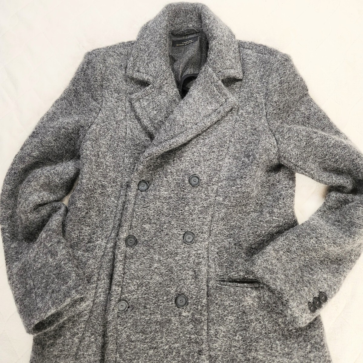 ZARA MAN　チェスターコート　モヘア　グレー_画像1