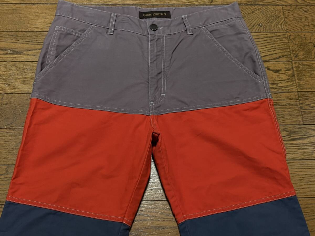LOUIS VUITTON ルイ ヴィトン切替 コットン パンツ ルイヴィトンジャパンタグ イタリア製 50 　　　　　　　　　　　　BJBE.AA_画像4