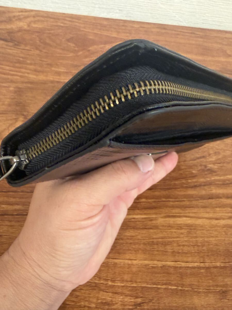 カルピサ、 長財布 ラウンドファスナー 黒 財布 レザー_画像5