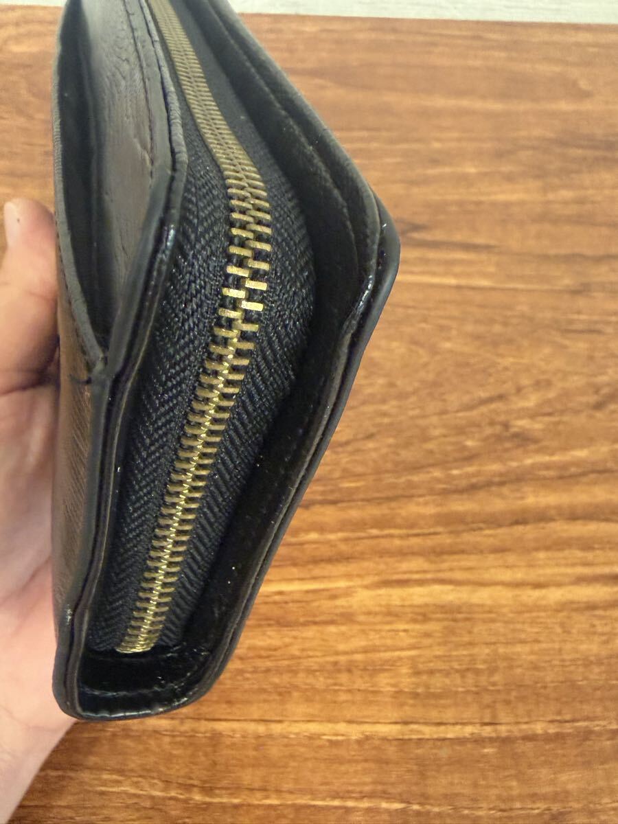 カルピサ、 長財布 ラウンドファスナー 黒 財布 レザー_画像6