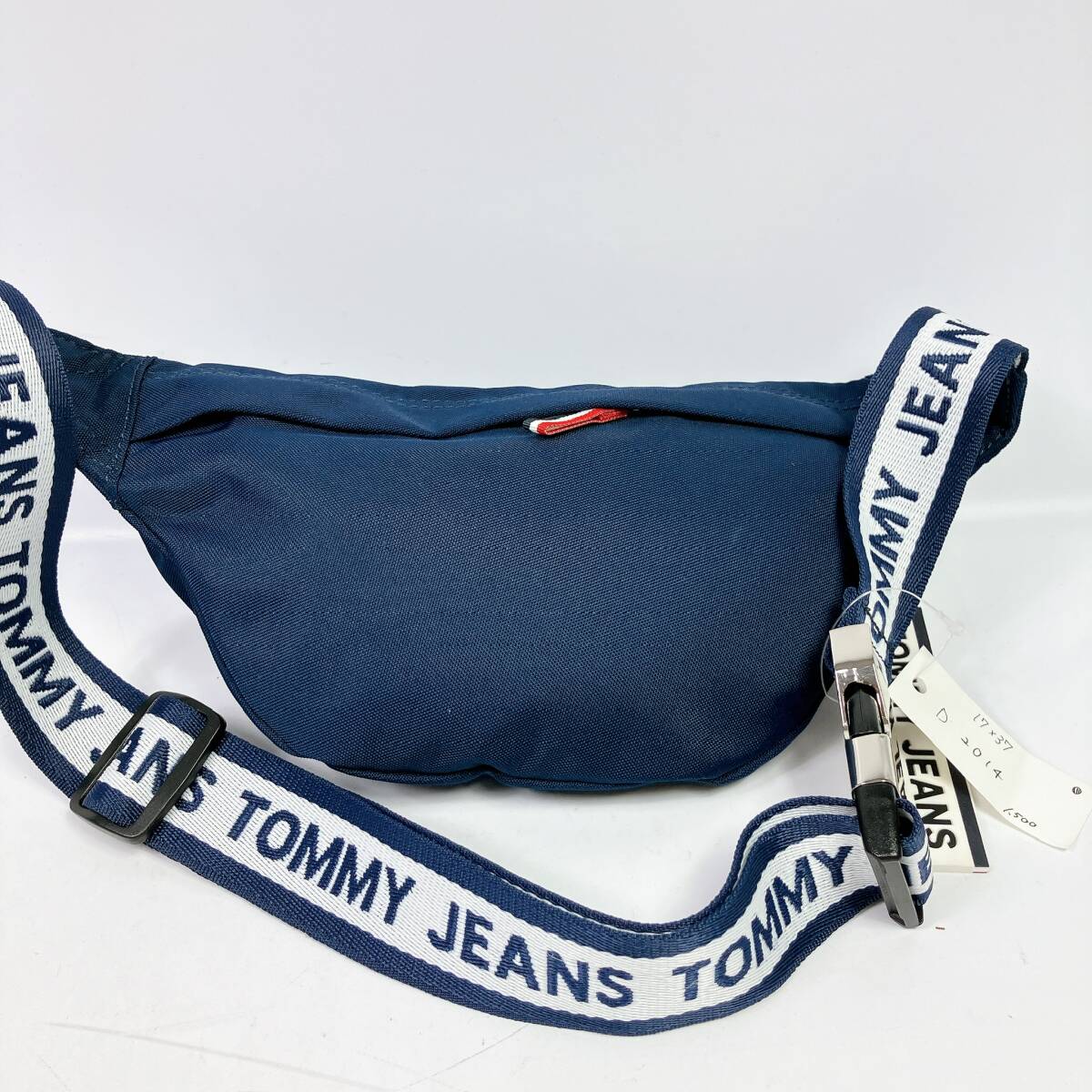 D2014◯ TOMMY JEANS トミージーンズ ショルダーバッグ ロゴショルダー ファスナー キャンバス ネイビー 紺 ポケット ユニセックス_画像2