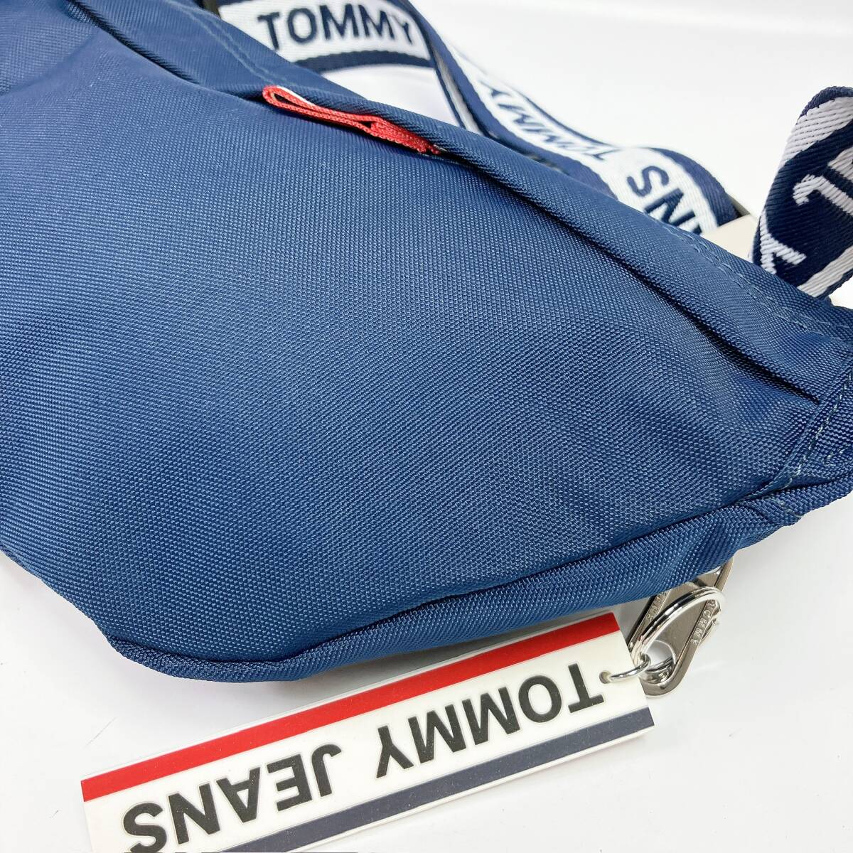 D2014◯ TOMMY JEANS トミージーンズ ショルダーバッグ ロゴショルダー ファスナー キャンバス ネイビー 紺 ポケット ユニセックス_画像5