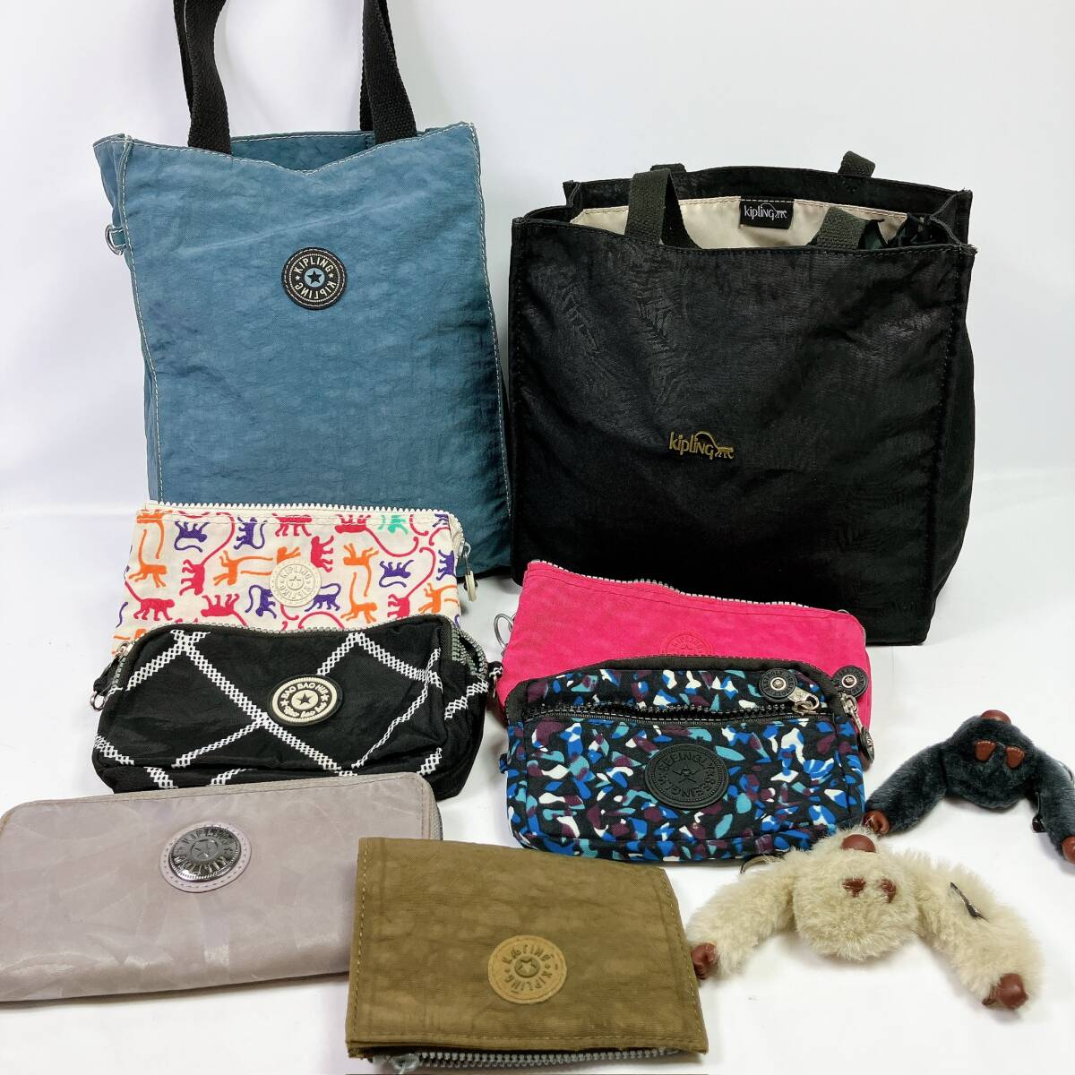 D2243◯ 卸売 Kipling キプリング ハンドバッグ トートバッグ ポーチ 小物入れ キャンバス コンパクトウォレット 長財布 レディース_画像1