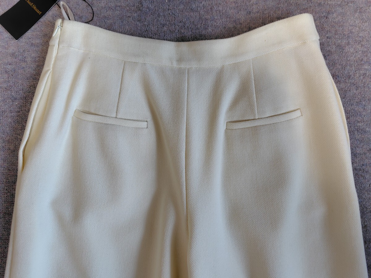  новый товар PAUL STUART paul (pole) Stuart tech wave Cross широкий брюки 8(L) ecru 