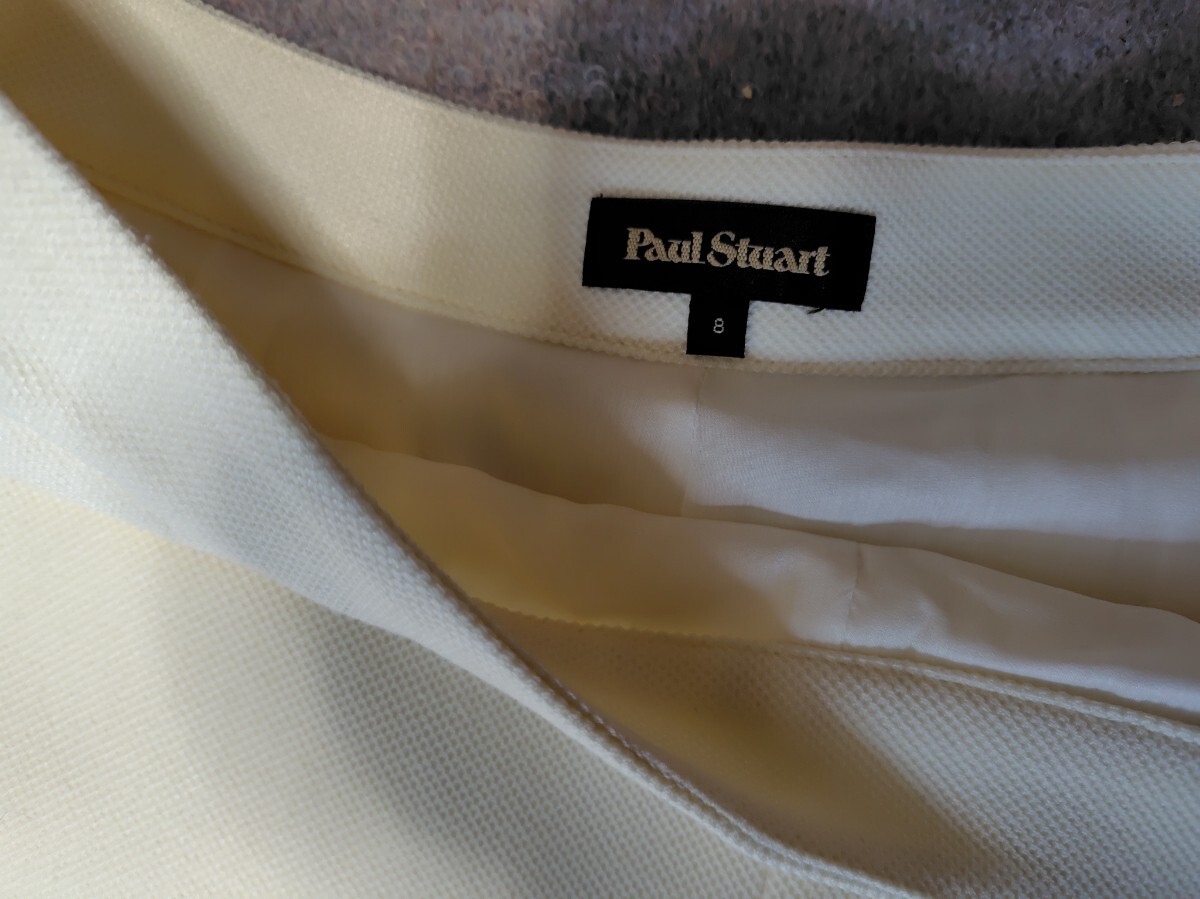  новый товар PAUL STUART paul (pole) Stuart tech wave Cross широкий брюки 8(L) ecru 