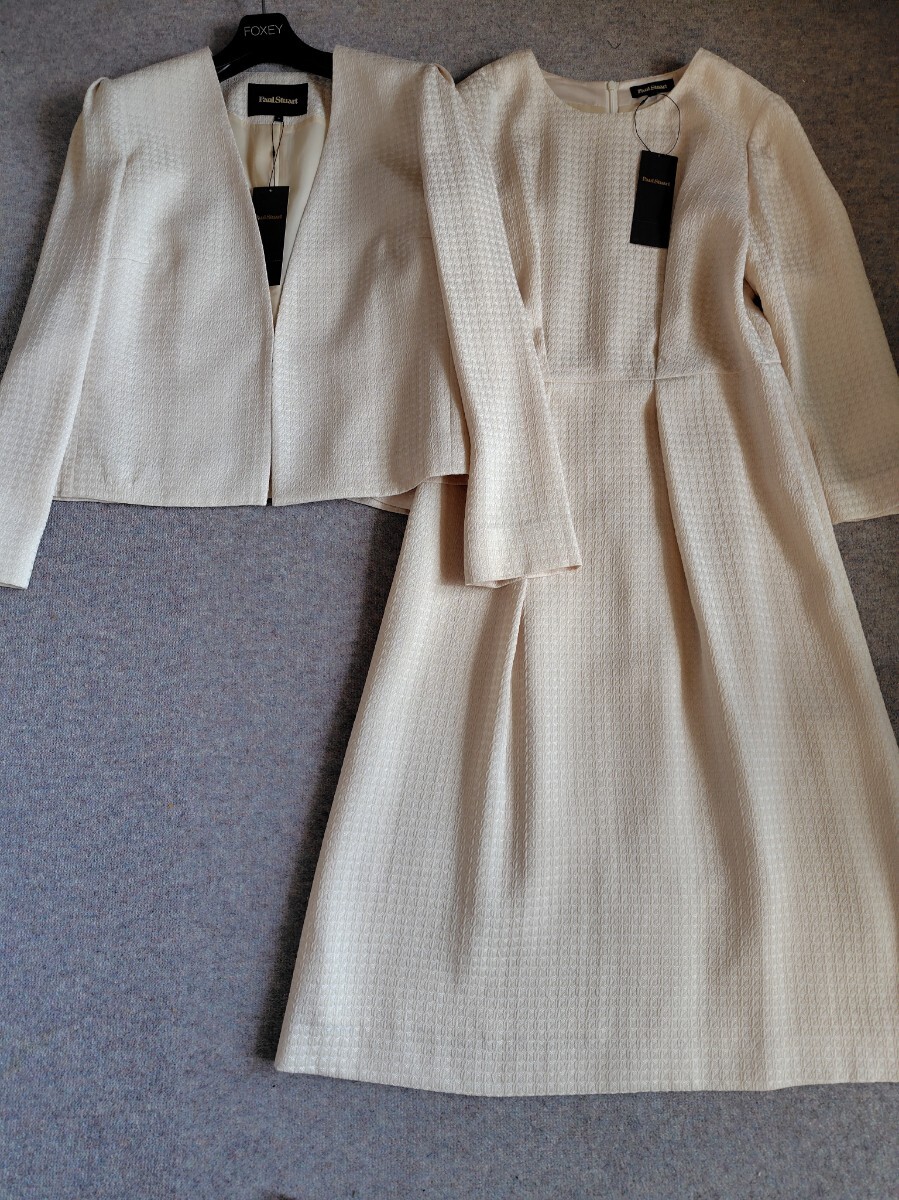  новый товар PAUL STUART paul (pole) Stuart ...ja карта One-piece костюм 6(M) ecru 149600 иен формальный тоже 