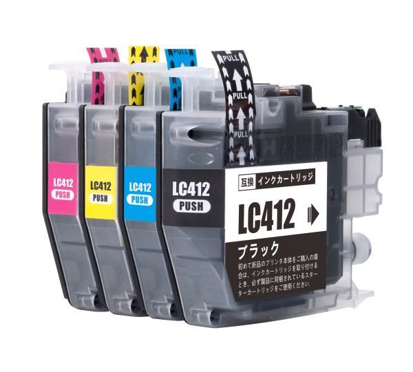 LC412-4PK 4色セット ブラザー 互換インク インクカートリッジ ICチップ付 (LC412 LC412BK LC412C LC412M MFC-J7300CDW MFC-J7100CDW_画像3