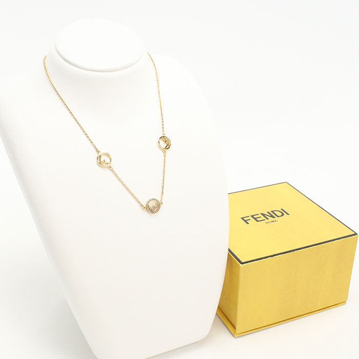  б/у хороший товар FENDI Fendi колье 8AG735 6DM F089Uefiz Fendi женский Gold 