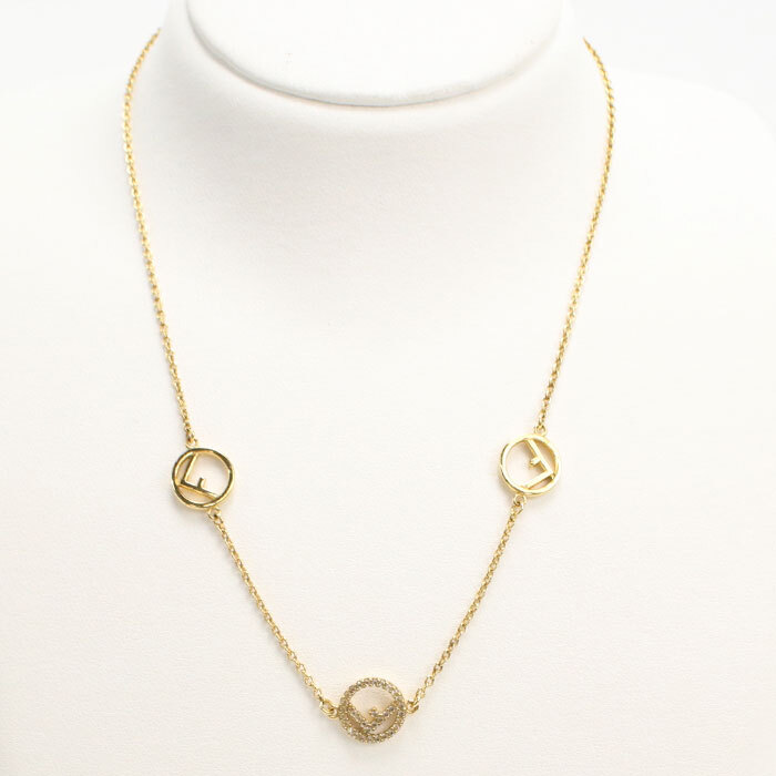  б/у хороший товар FENDI Fendi колье 8AG735 6DM F089Uefiz Fendi женский Gold 