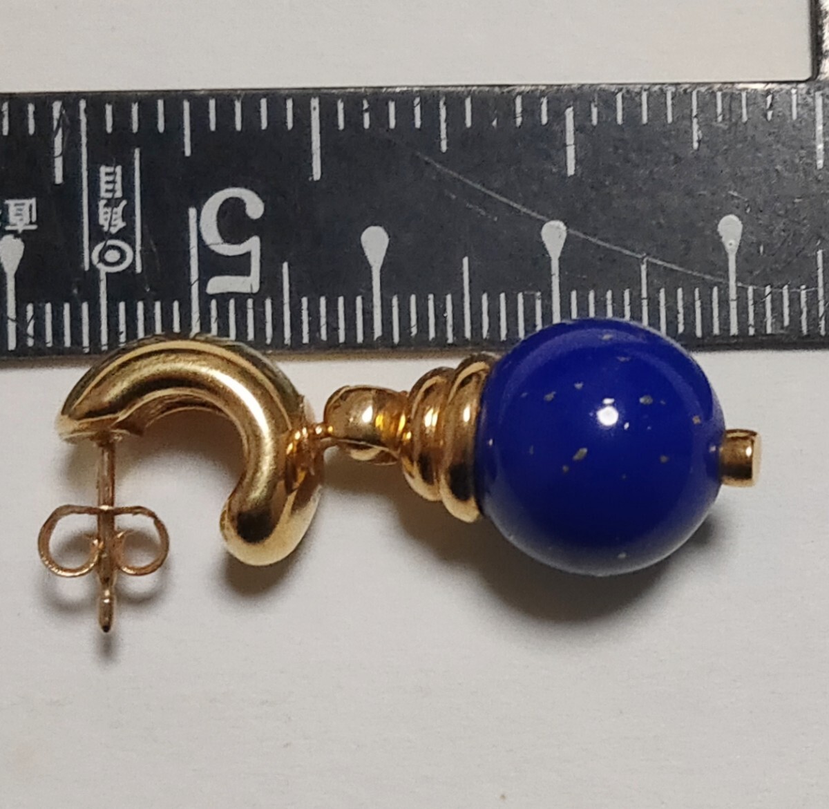 ★18金 ラピスラズリ ピアス★k18ゴールド アクセサリー_画像9