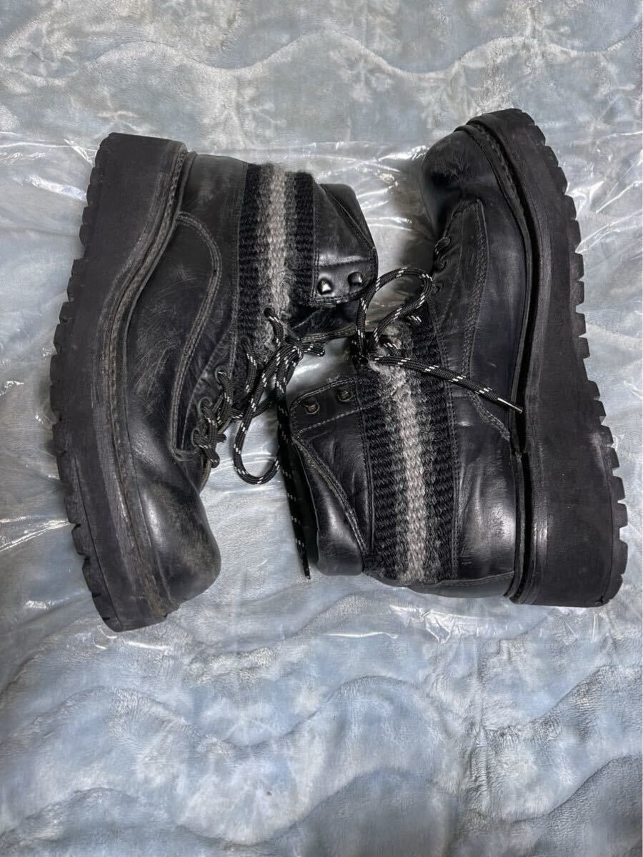 【即決早い者勝ち】 NUMBER NINE ナンバーナイン LEATHER TREKKING BOOTS レザートレッキングブーツ 靴 くつ BLACK ビブラムソール_画像3