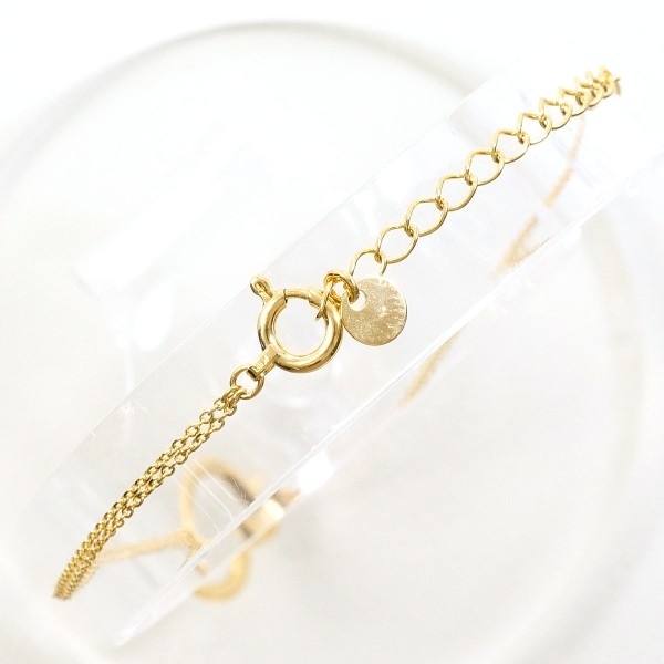 K18YG ブレスレット ダイヤ 総重量約1.4g 約18.5cm 中古 美品 送料無料☆0338_画像2