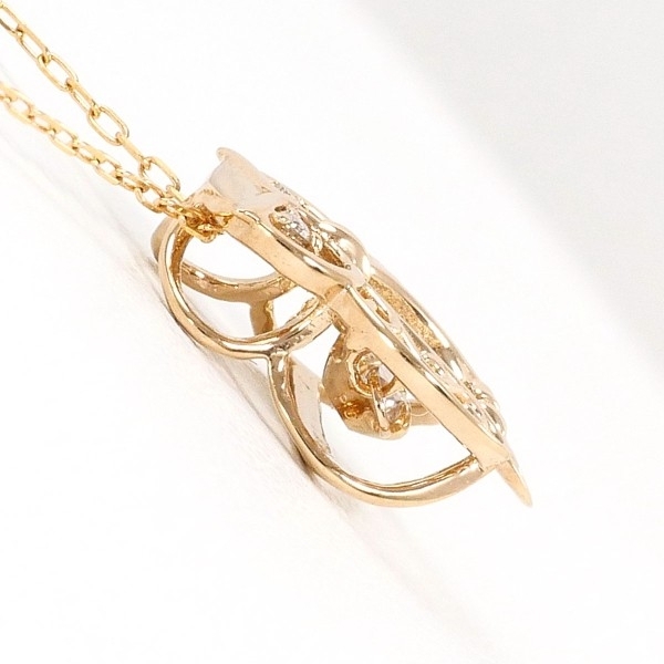 K18PG ネックレス ダイヤ 0.09 総重量約1.4g 約40cm 中古 美品 送料無料☆0338_画像2