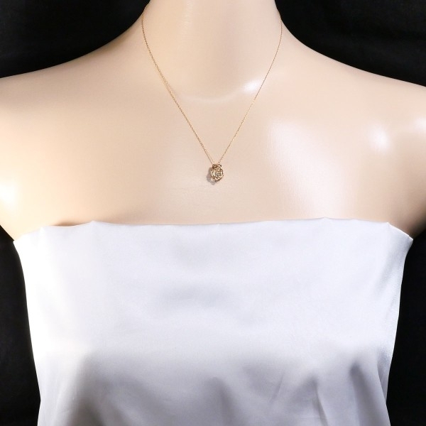 K18PG ネックレス ダイヤ 0.09 総重量約1.4g 約40cm 中古 美品 送料無料☆0338_画像3