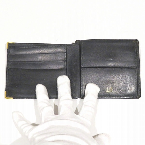 ダンヒル ブラック レザー 2つ折り財布 メンズ☆0329_画像3