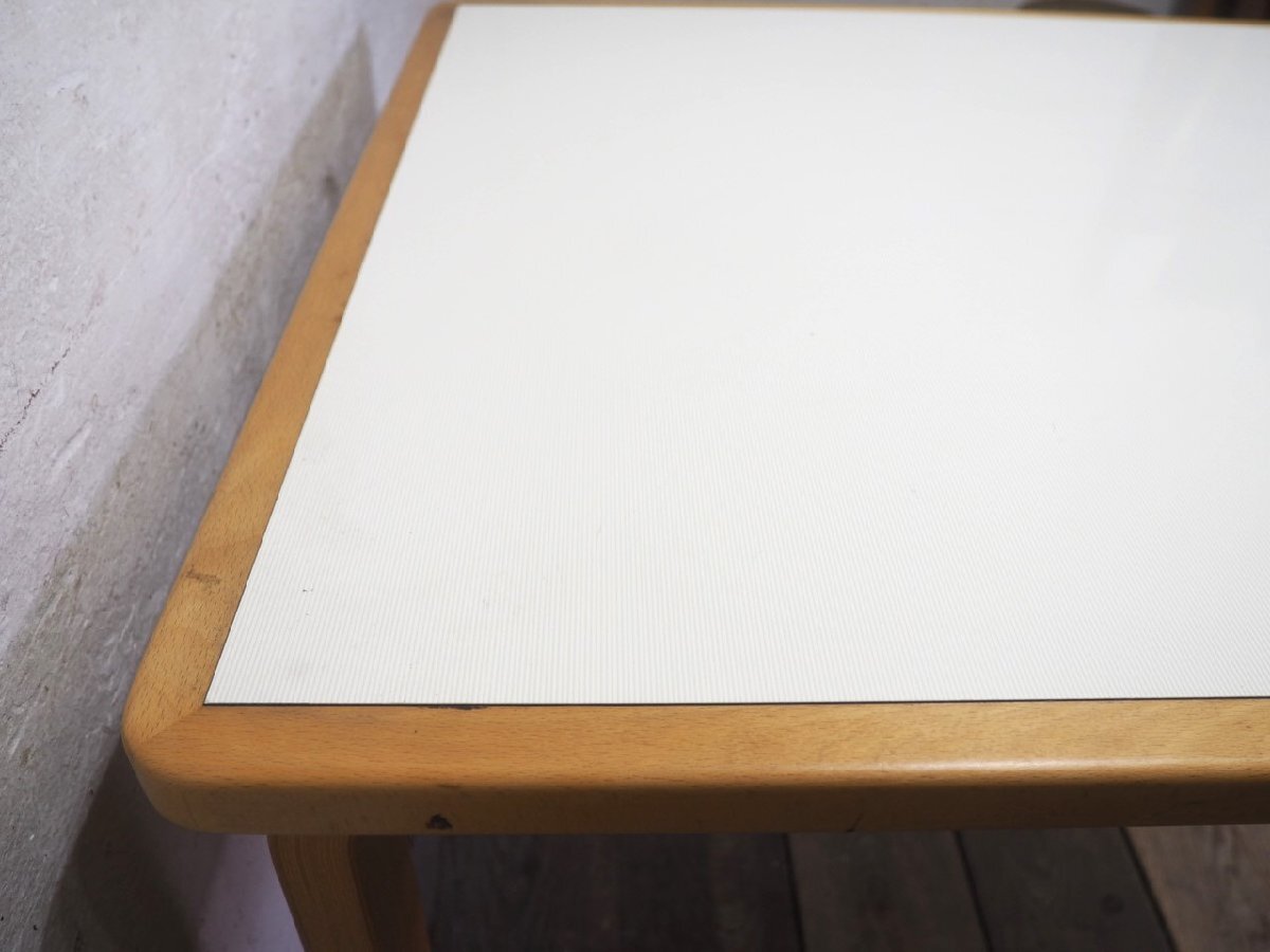 taW1551*① настольный W75cm×D75cm* наличие иметь * Tendo Mokko. ретро старый из дерева обеденный стол *Tendo стол living интерьер Vintage J.4