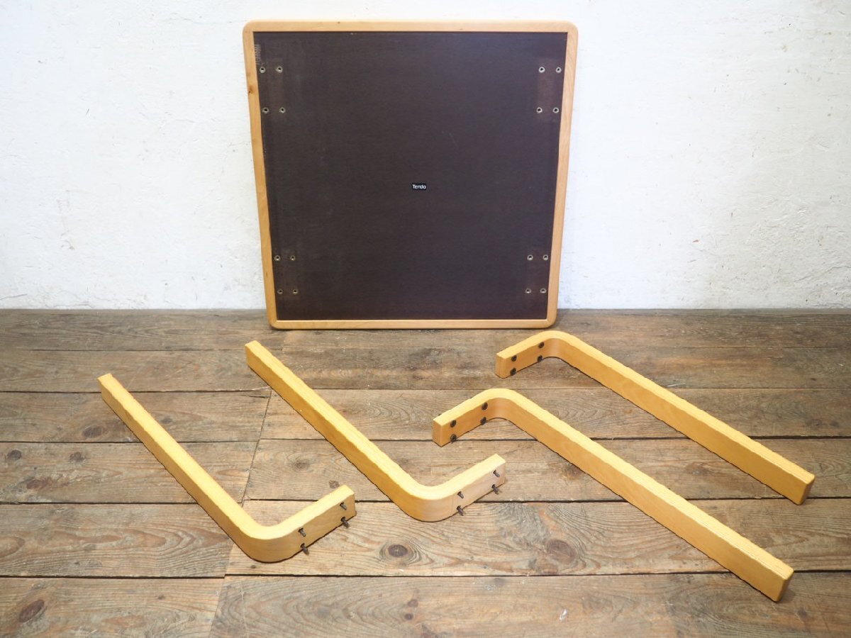 taW1551*① настольный W75cm×D75cm* наличие иметь * Tendo Mokko. ретро старый из дерева обеденный стол *Tendo стол living интерьер Vintage J.4