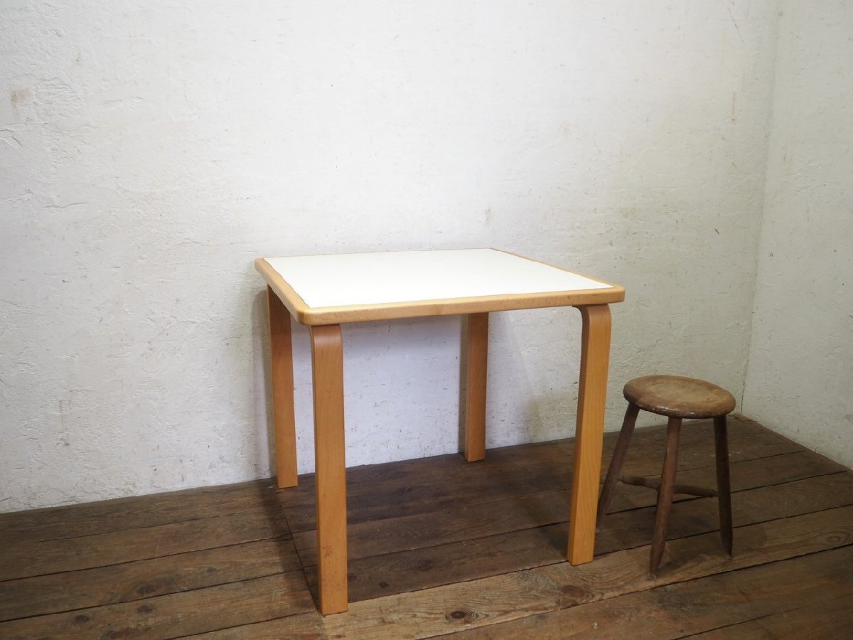 taW1551*① настольный W75cm×D75cm* наличие иметь * Tendo Mokko. ретро старый из дерева обеденный стол *Tendo стол living интерьер Vintage J.4