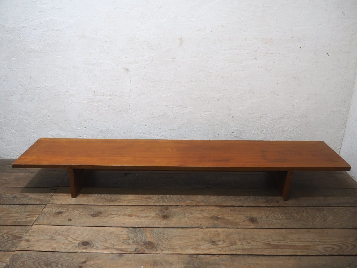 タW1660◆③天板W182cm×D36cm◆折り畳み式◆レトロな古い木製ローテーブル◆長テーブル 文机 寺子屋 展示台 陳列台 アンティークI笹4_画像10