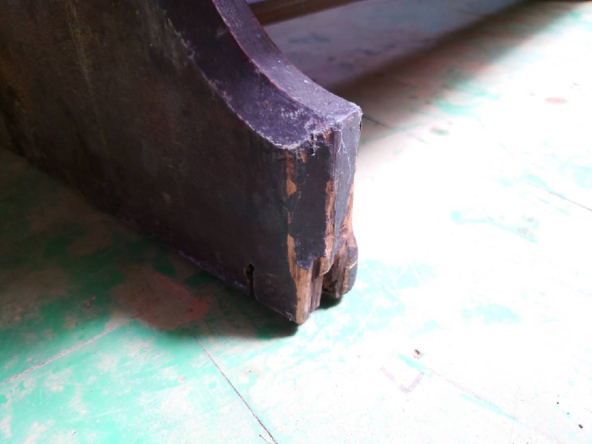 ta груз H0367*⑫W275cm* Англия античный * -слойный толщина . структура .. большой из дерева Church bench *.. стул стул стул магазин инвентарь retro W(yaG) сосна 