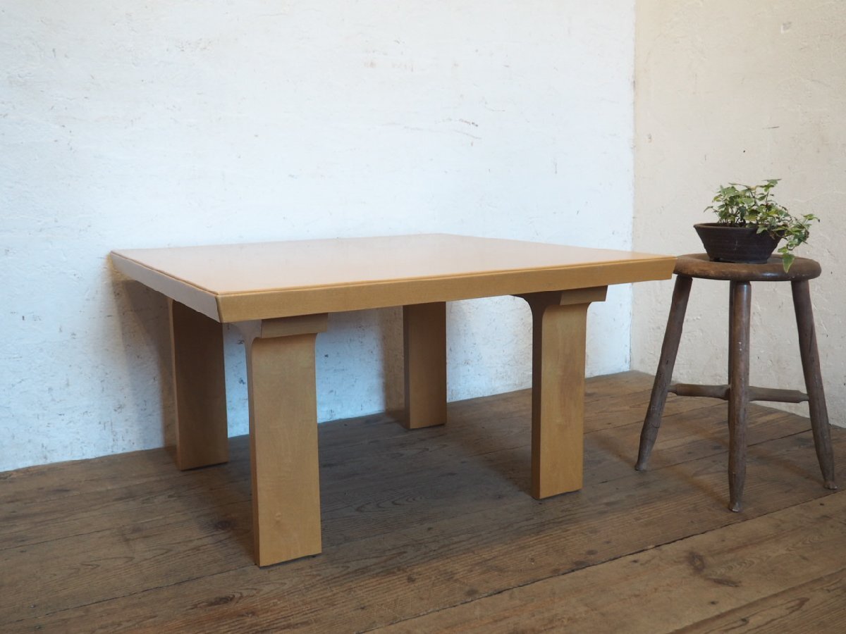 タG0049◆⑨天板W80cm×D80cm◆天童木工のレトロなセンターテーブル◆Tendo 机 座卓 ちゃぶ台 プライウッド 曲げ木 カフェ 喫茶店N松_画像1