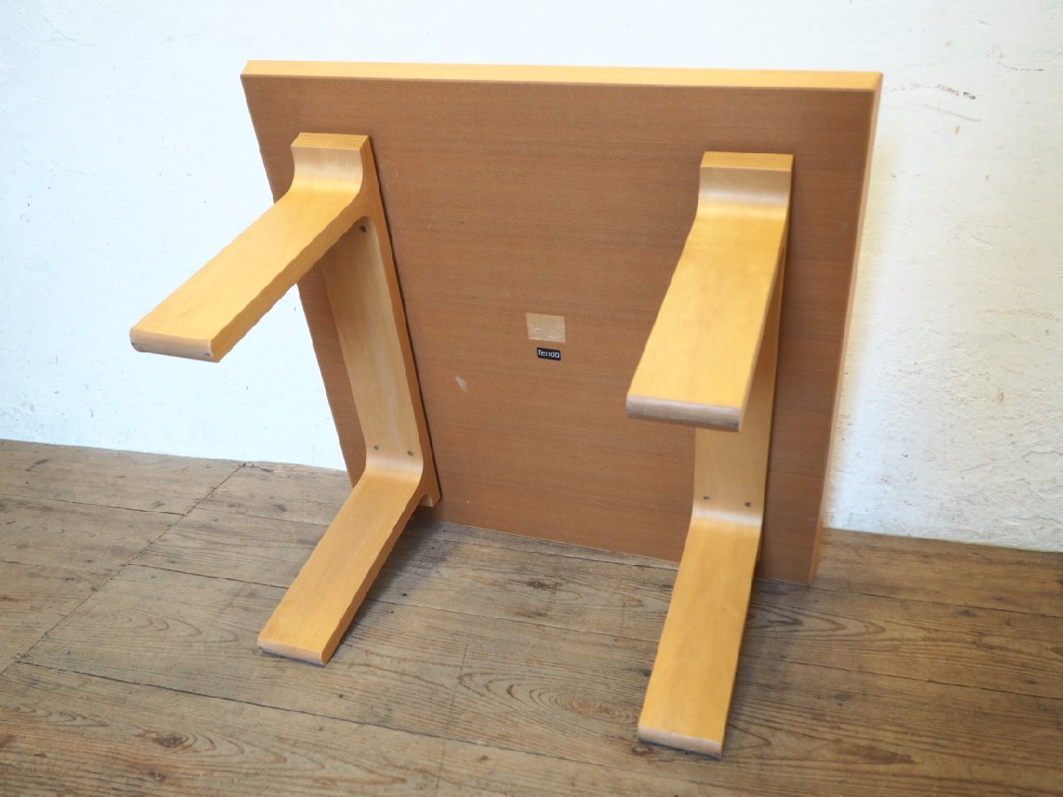 taG0042*② настольный W80cm×D80cm* Tendo Mokko. ретро центральный стол *Tendo стол низкий стол низкий столик pra i дерево искривление . дерево Cafe кофейня N сосна 