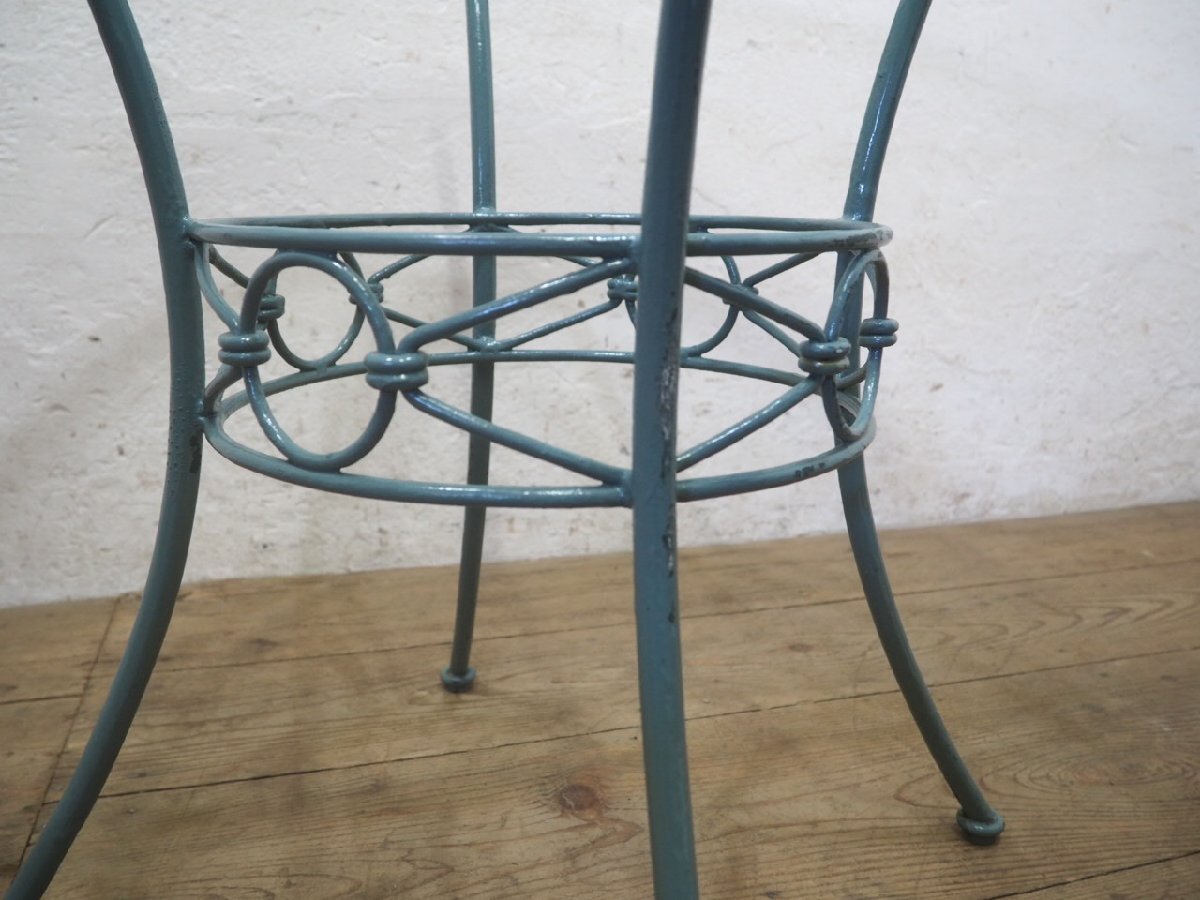 taI0450*⑤ диаметр 89cm*gala Stop * железный рама. большой раунд стол * стол экспозиция шт. круг обеденный Cafe сад Vintage R.