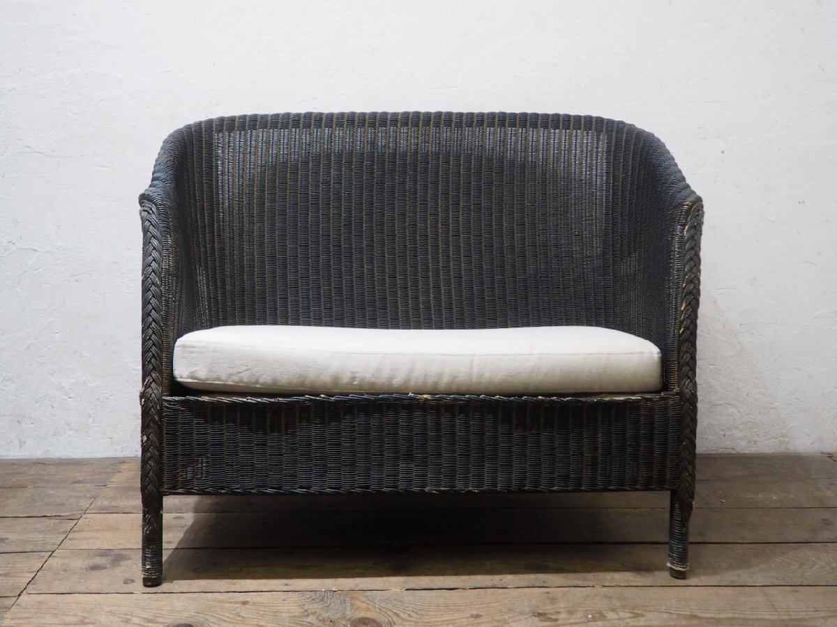タ荷X1994◆フランスヴィンテージ◆素敵な籐のラブソファー◆仏国 ラタン 椅子 イス アームチェア 2人掛け 2P カフェ アンティークR(ヤD)松_画像10