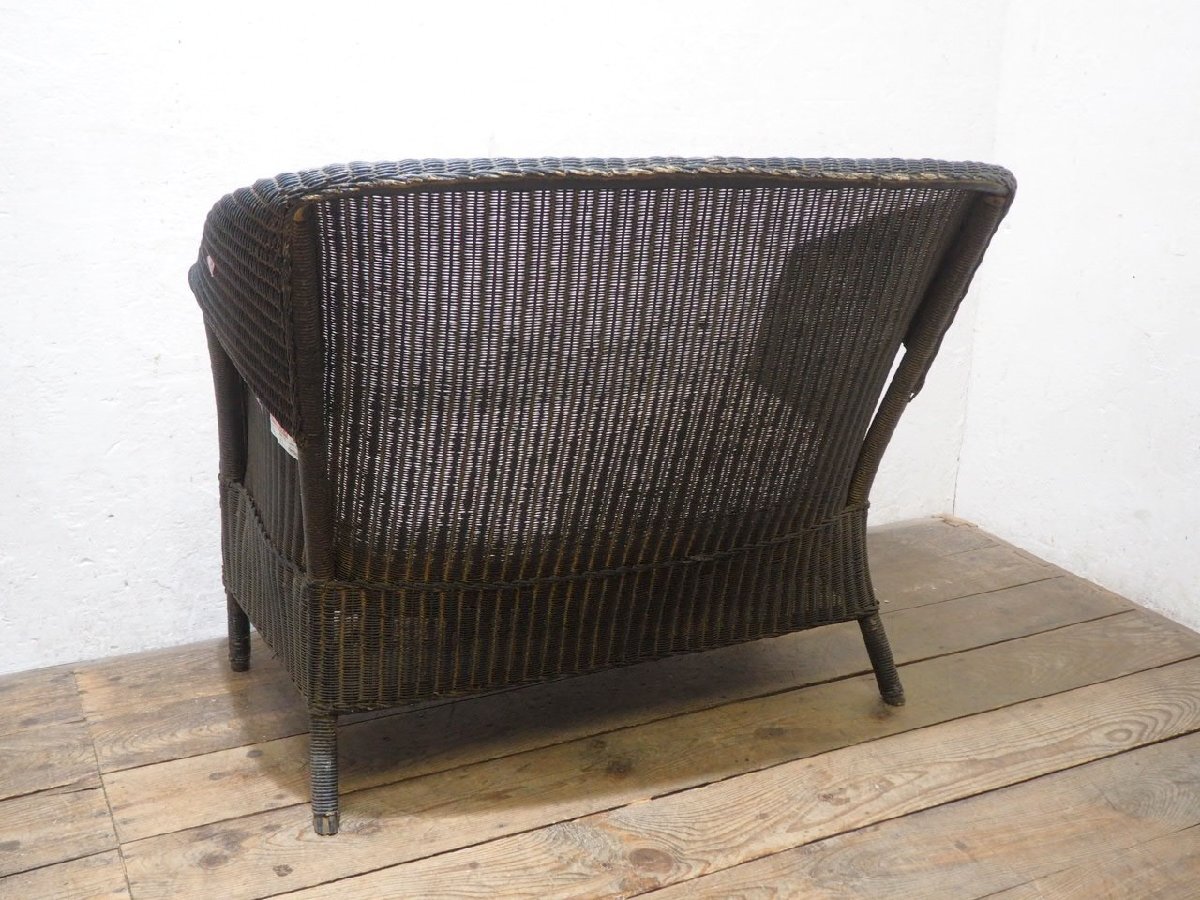タ荷X1994◆フランスヴィンテージ◆素敵な籐のラブソファー◆仏国 ラタン 椅子 イス アームチェア 2人掛け 2P カフェ アンティークR(ヤD)松_画像9
