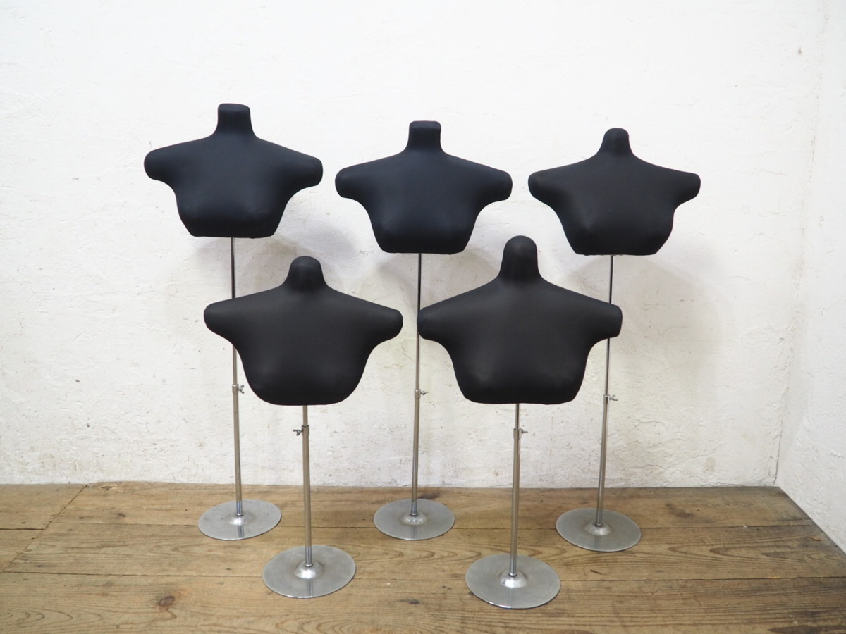 タZ0759◆①5台セット◆ビンテージ◆小振りな古い鉄脚トルソー◆マネキン アパレル アトリエ 撮影スタジオ 裁縫 創作 レトロ デザインM笹4_画像5