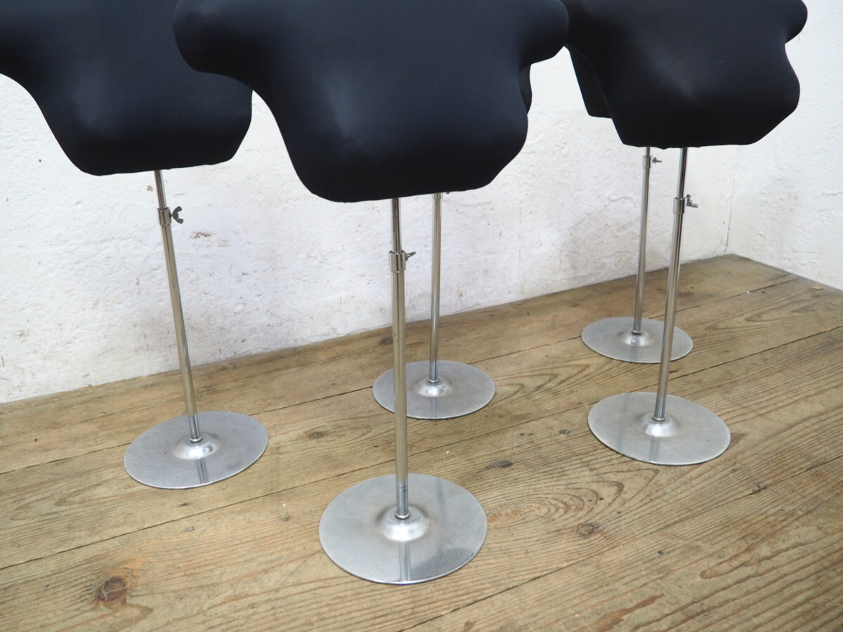 タZ0759◆①5台セット◆ビンテージ◆小振りな古い鉄脚トルソー◆マネキン アパレル アトリエ 撮影スタジオ 裁縫 創作 レトロ デザインM笹4_画像3