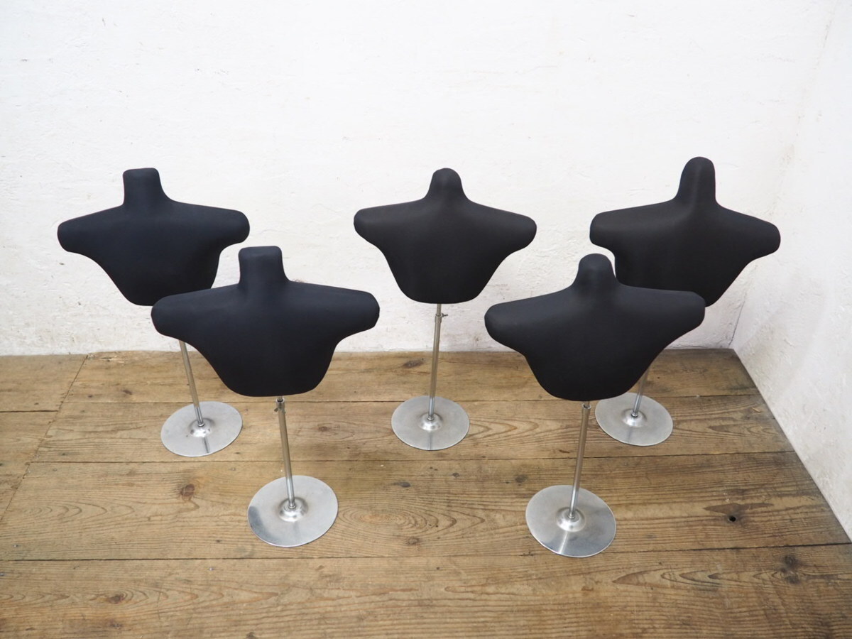 タZ0759◆①5台セット◆ビンテージ◆小振りな古い鉄脚トルソー◆マネキン アパレル アトリエ 撮影スタジオ 裁縫 創作 レトロ デザインM笹4_画像6