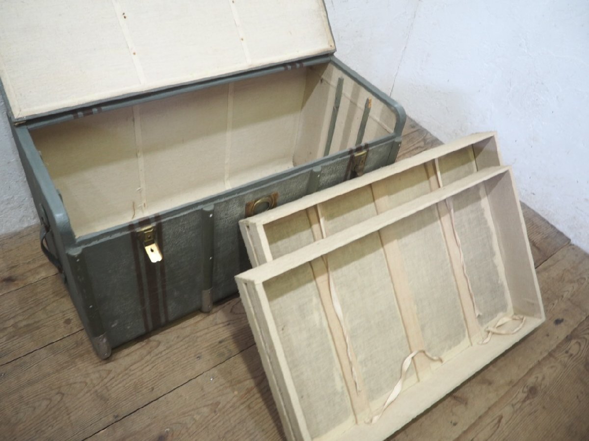 taP0986*H43×W85×D50(cm)* античный * нет .. тест ... большой багажник *. павильон кейс для хранения центральный стол retro произведение искусства L.4