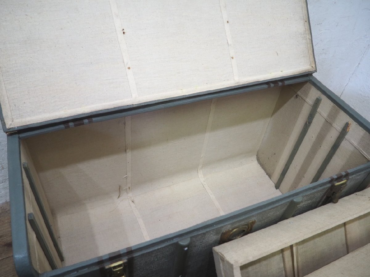 taP0986*H43×W85×D50(cm)* античный * нет .. тест ... большой багажник *. павильон кейс для хранения центральный стол retro произведение искусства L.4