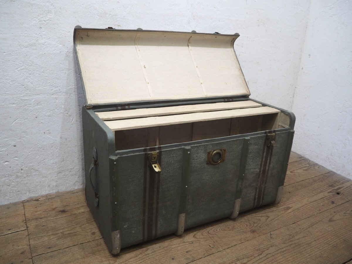 taP0986*H43×W85×D50(cm)* античный * нет .. тест ... большой багажник *. павильон кейс для хранения центральный стол retro произведение искусства L.4