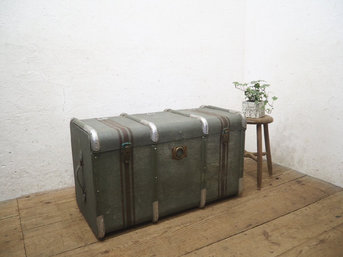 taP0986*H43×W85×D50(cm)* античный * нет .. тест ... большой багажник *. павильон кейс для хранения центральный стол retro произведение искусства L.4