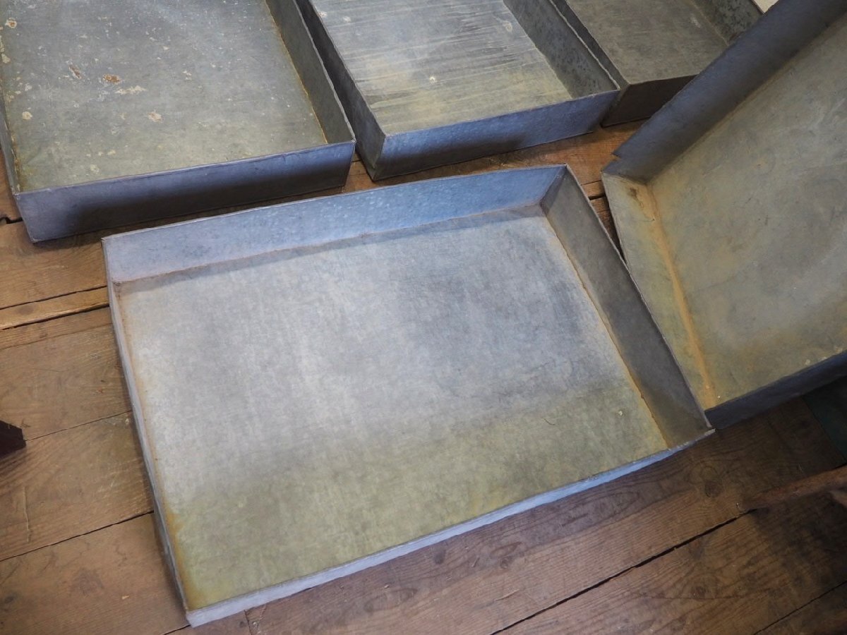 taU0385*4 шт. комплект * Vintage * крышка есть * дефект иметь * ретро старый жестяная пластина кейс * промышленность серия жестяная банка кейс для хранения box in пыль настоящий N.4