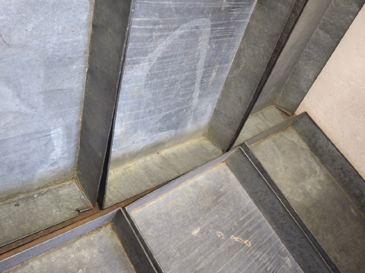 taU0385*4 шт. комплект * Vintage * крышка есть * дефект иметь * ретро старый жестяная пластина кейс * промышленность серия жестяная банка кейс для хранения box in пыль настоящий N.4