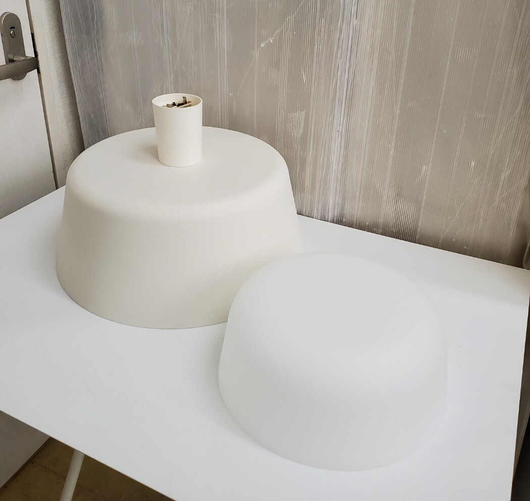 無印良品 MUJI ペンダントライト台形 MJ-PD42A-W シェード・コード・フランジ・ホワイト LED 点灯確認済_画像2