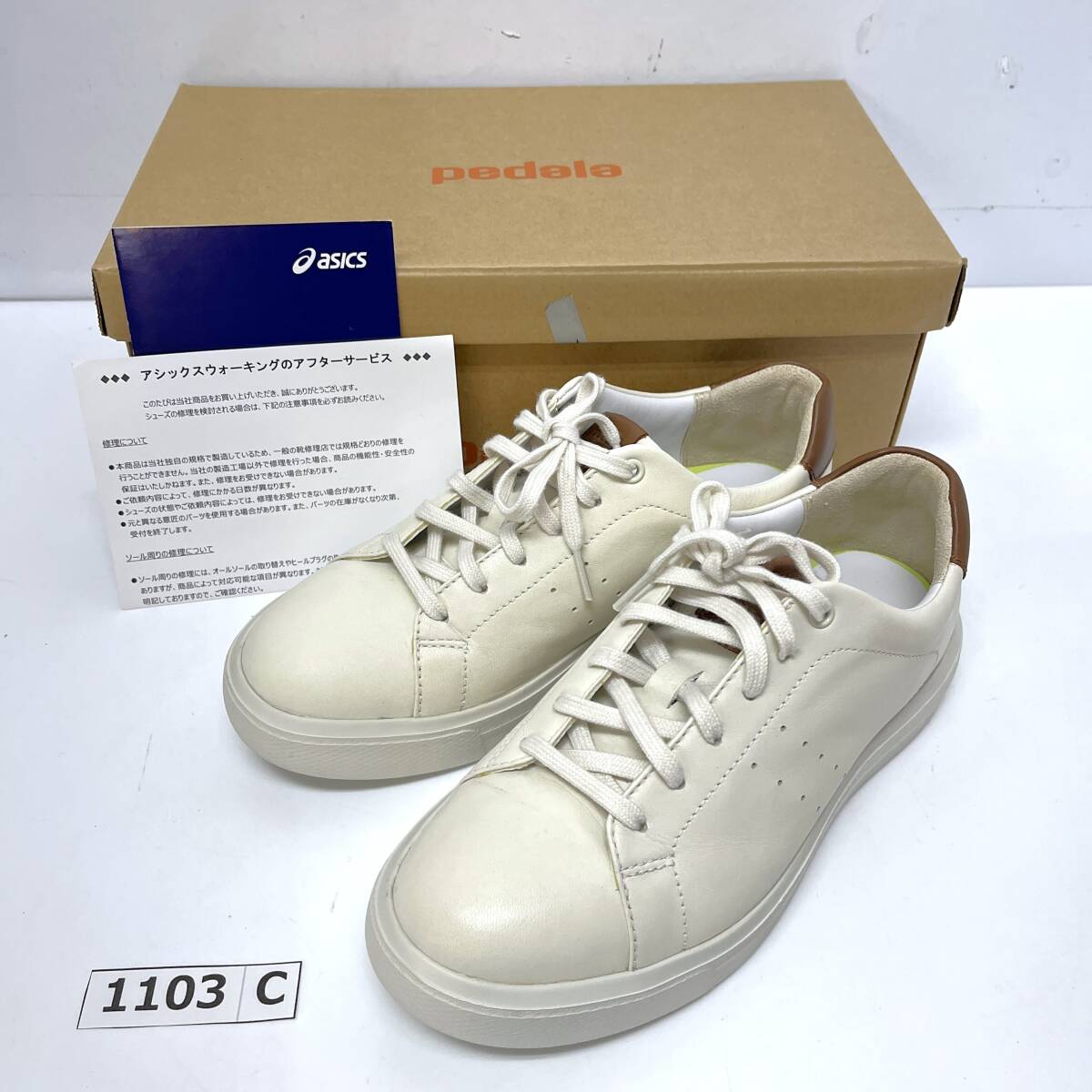 (.)[ прекрасный товар ]ASICS/ Asics pedala Light X/pedala кожа спортивные туфли UC211H 24.0cm "теплый" белый с коробкой инструкция по эксплуатации (o)1103C