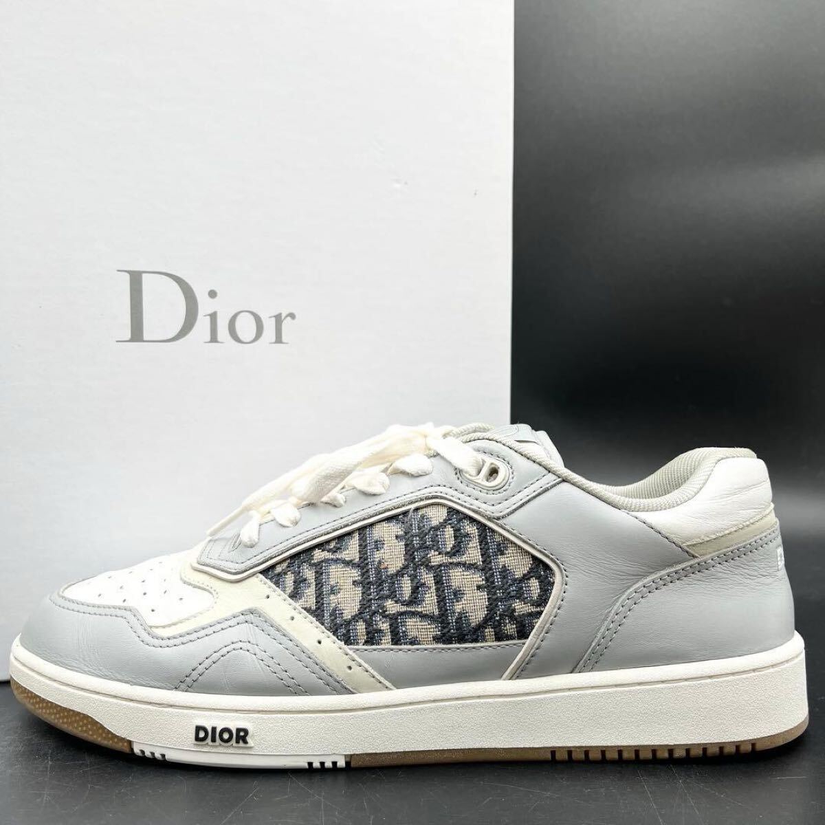 1円 【美品】 Christian Dior クリスチャンディオール B27 オブリーク ジャカード サイドロゴ メンズ スニーカー シューズ 靴 29cm相当_画像1