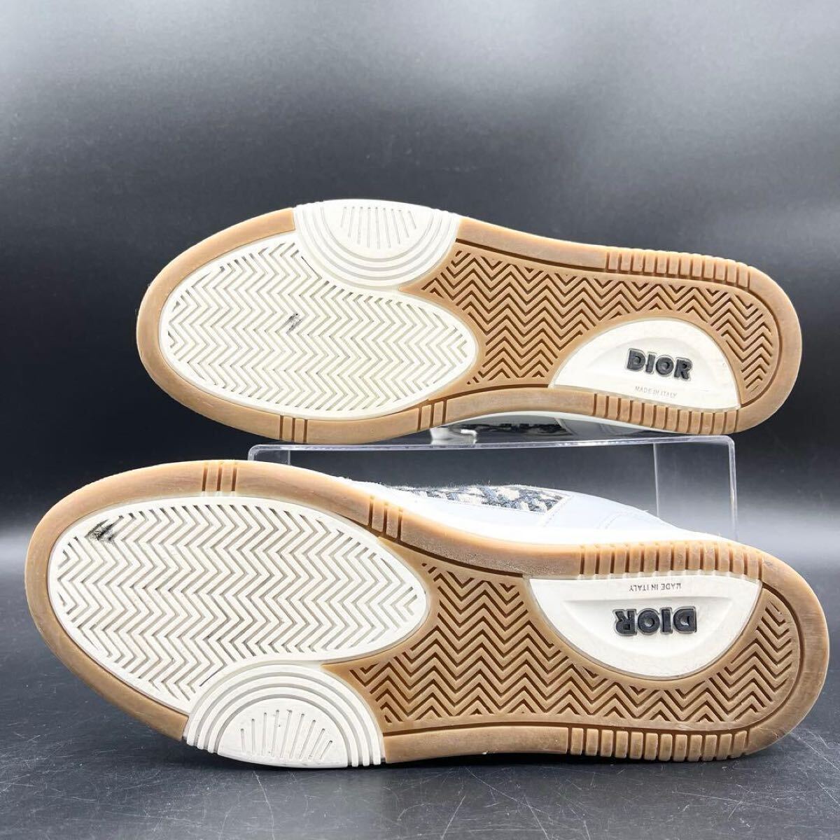 1円 【美品】 Christian Dior クリスチャンディオール B27 オブリーク ジャカード サイドロゴ メンズ スニーカー シューズ 靴 29cm相当_画像9