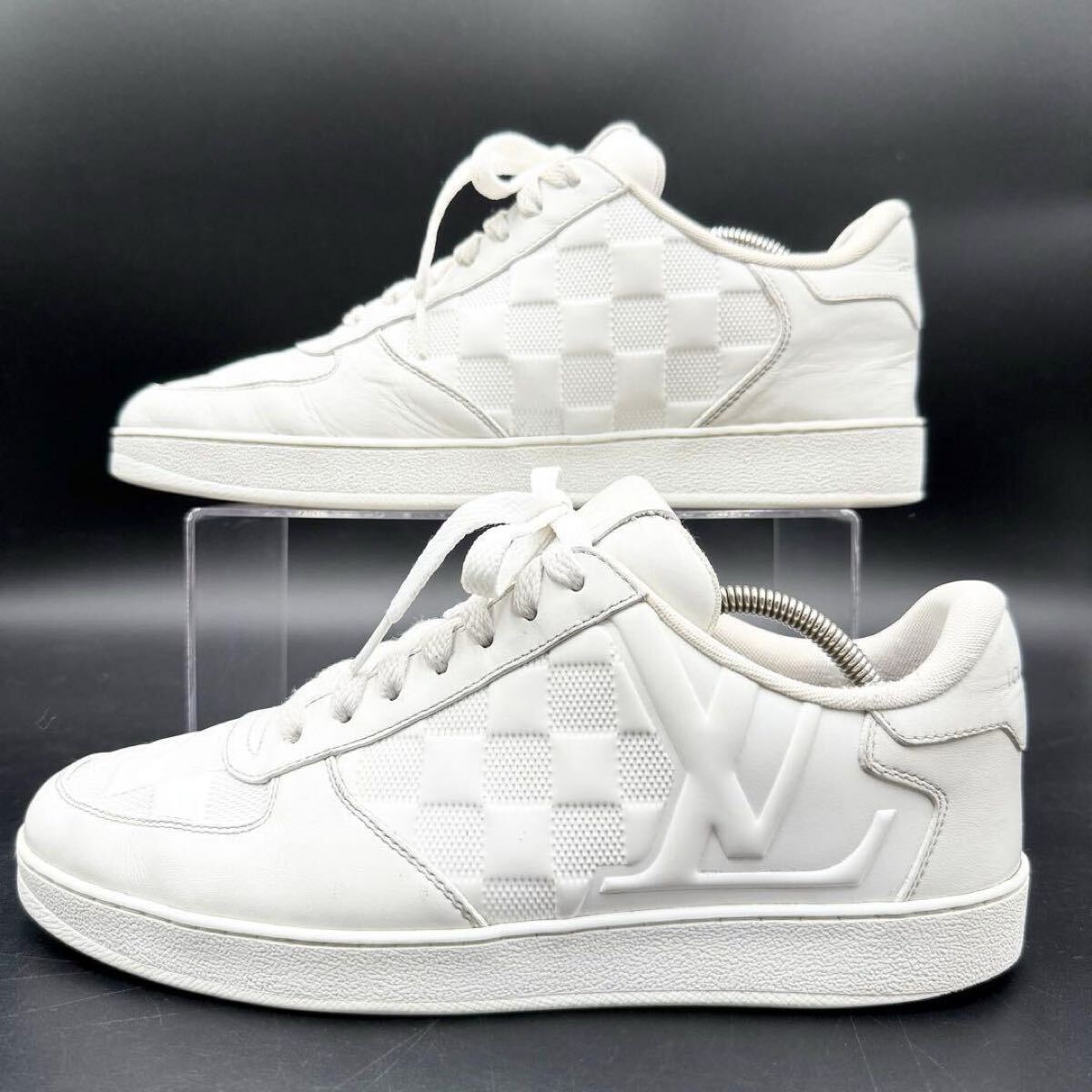 1 иен [ действующий прекрасный товар 24 год производства ] LOUIS VUITTON Louis Vuitton livoli линия Damier LVen Boss мужской спортивные туфли обувь обувь белый 26cm ранг 