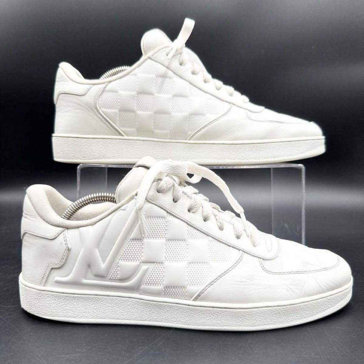 1 иен [ действующий прекрасный товар 24 год производства ] LOUIS VUITTON Louis Vuitton livoli линия Damier LVen Boss мужской спортивные туфли обувь обувь белый 26cm ранг 